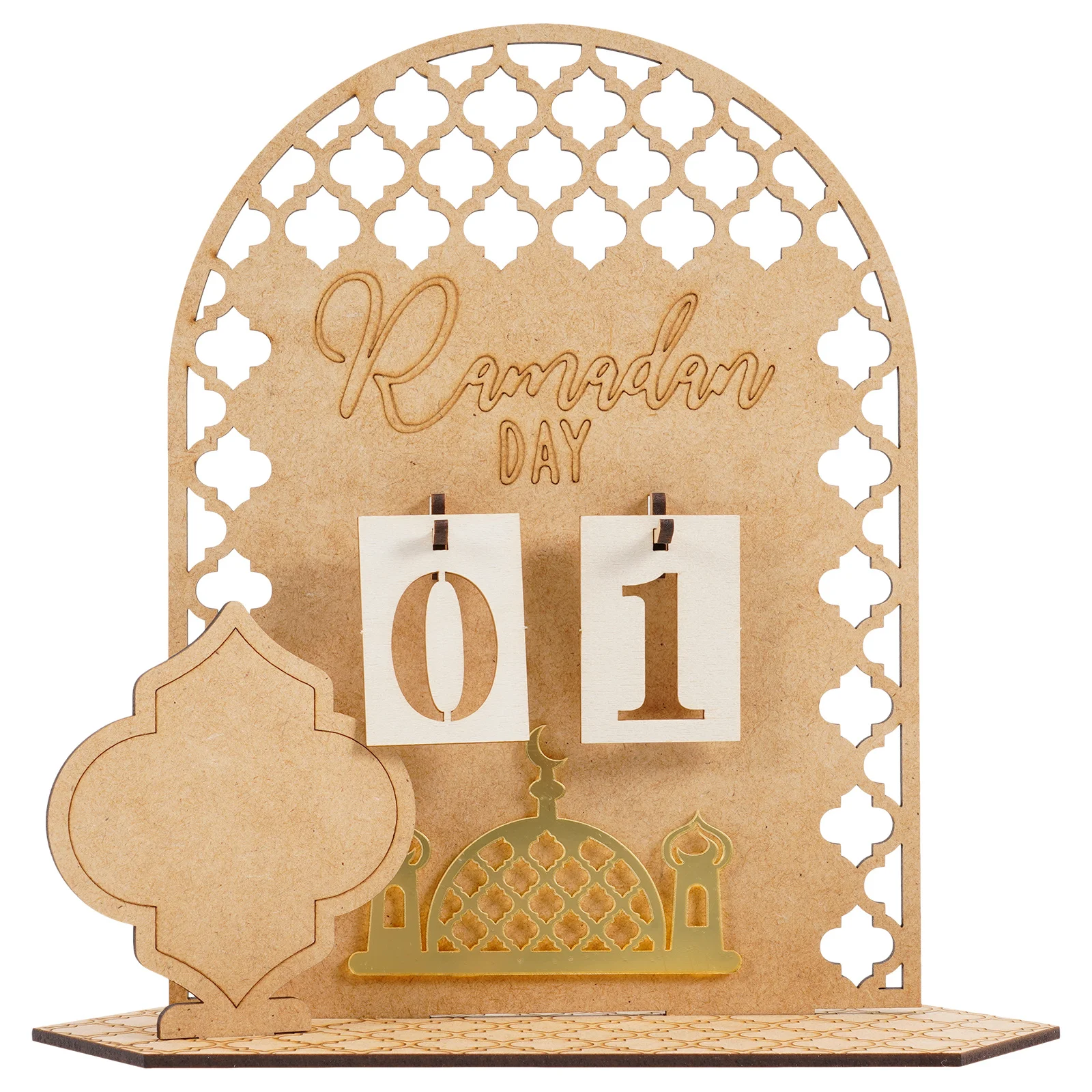 

Ramadan Advent Calendar Wooden Countdown Calendar for Eid Mubarak Festival Decorative Desk Ornament Home Office Window Sill