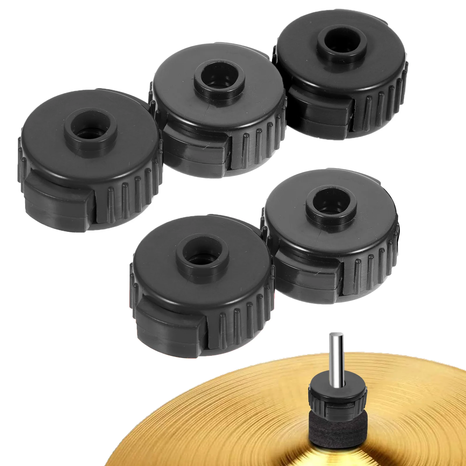 5 Pcs Cymbal Quick Release Cap Assembly Nuts for Drum Kit Attachments Installation Parts Accessories Plastic Fixing Universal