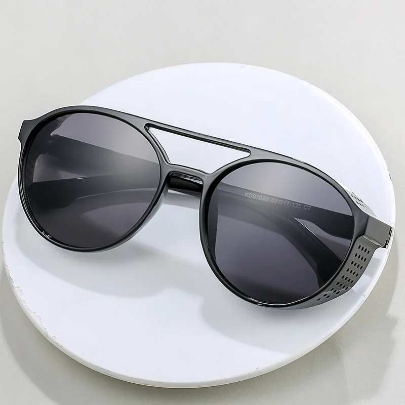 5 قطعة النظارات الشمسية الكلاسيكية القوطية Steampunk نمط الرجال النساء العلامة التجارية مصمم الرجعية الجولة الملونة عدسة خمر نظارات شمسية UV400