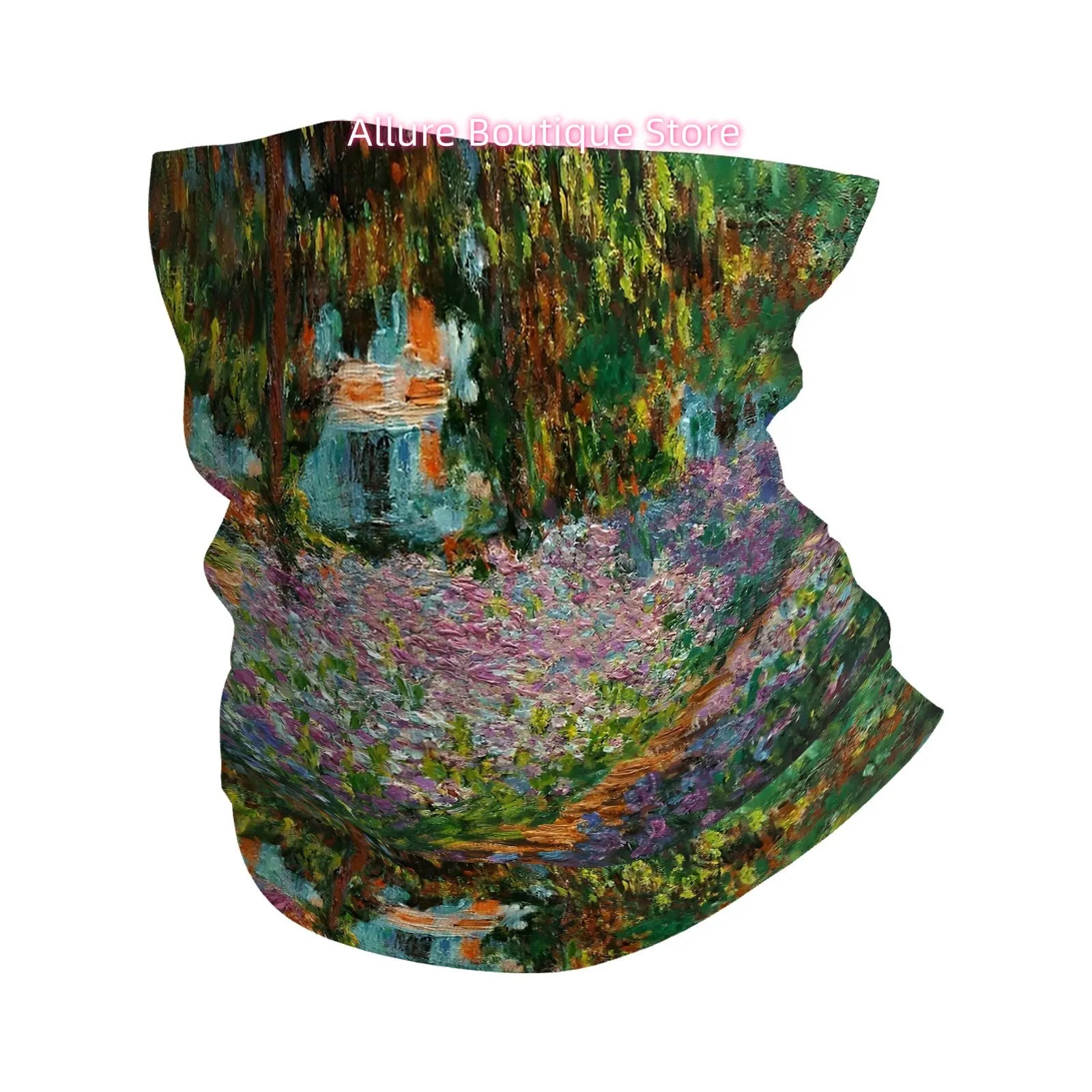 1pc of Monet Iris Flower Oil Painting Multifunctional Mask And Neck Gaiter, Suitable for Outdoor Use And Unisex Headscarf, Famil