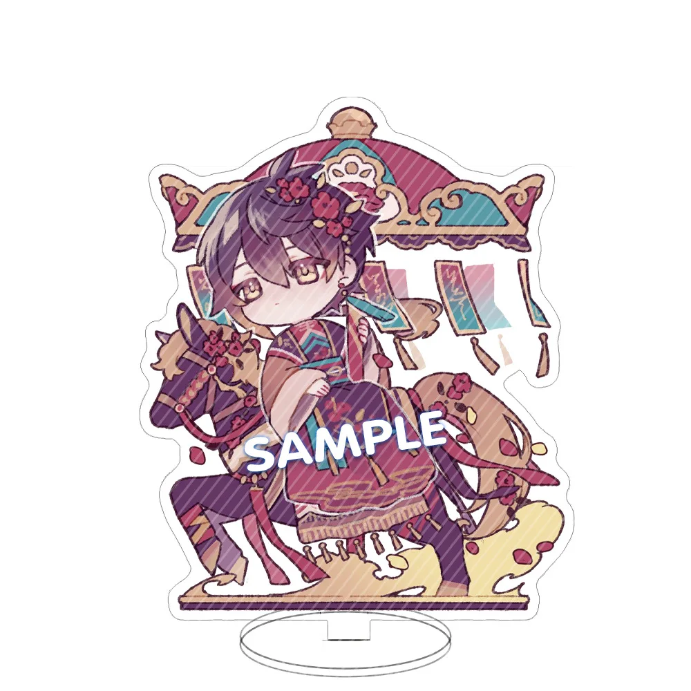 Anime Game Figure Acrylic Stand The Circus Zhongli Xiao Tartaglia Kaeya Kamisato Ayato Model Plate Desk Decor Fan Gift