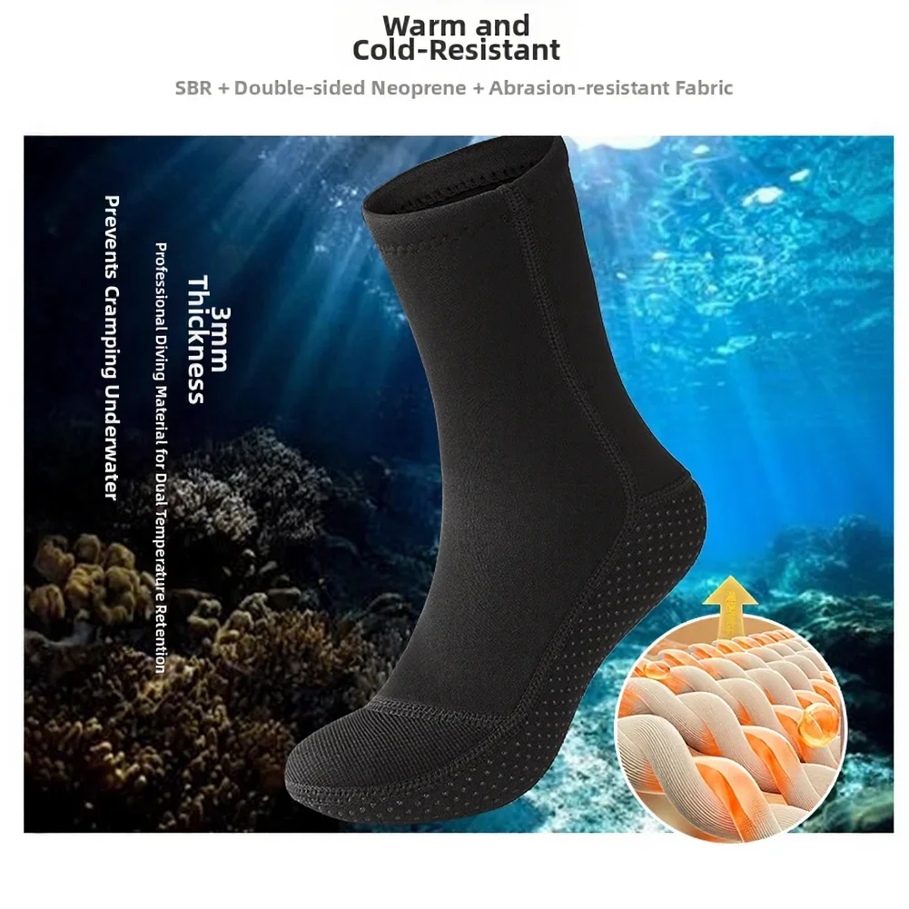 

3mm Diving Chloroprene Rubber Socks Anti-Slip Warm Cold-proof Wetsuit Surfing Snorkeling Water Sports Diving Socks Wetsuit Shoes