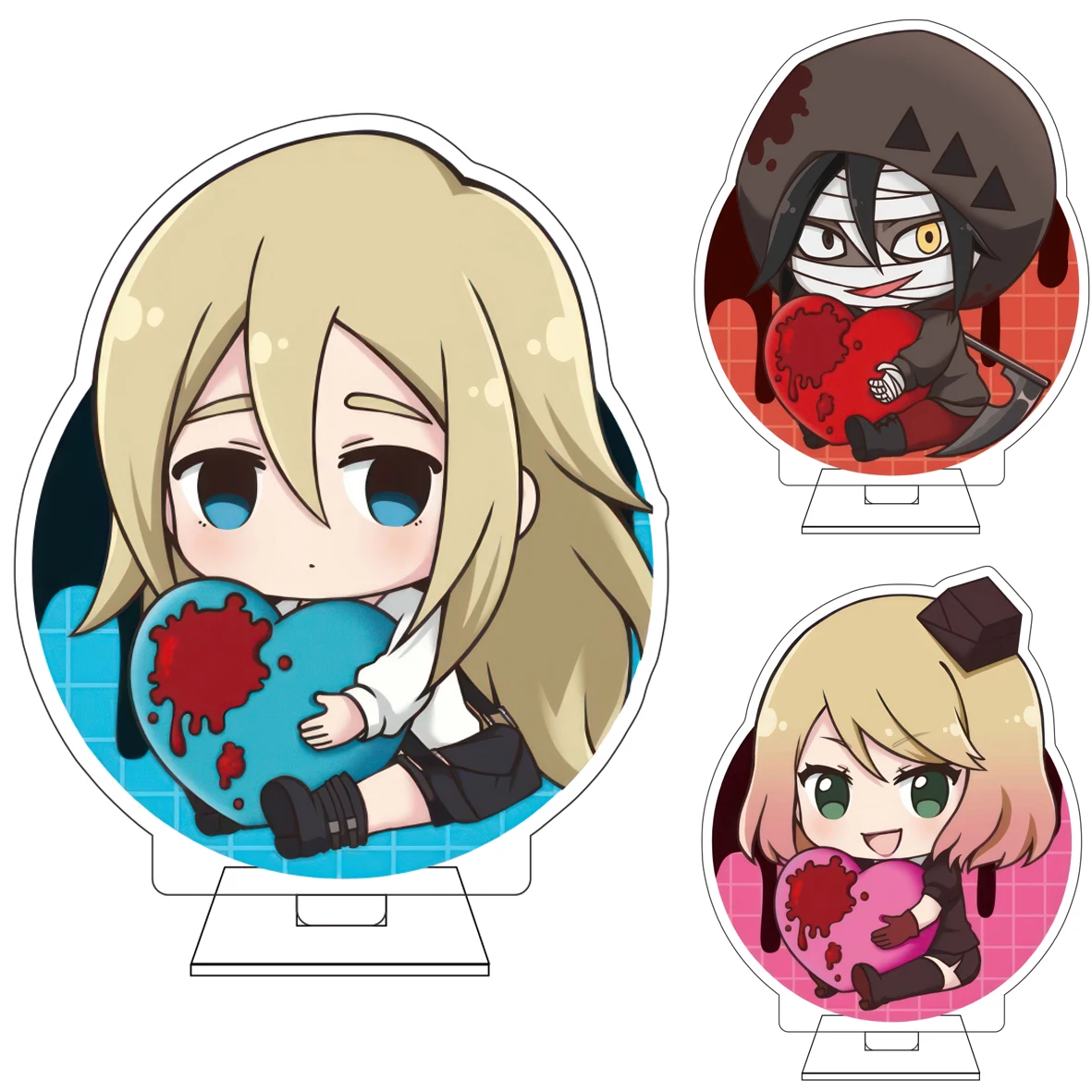 10CM Anime Angels of Death Cosplay Niedliche Acryl-Figur Standplatte Eddie Isaac·Foster Rachel·Gardner Ornamente Geschenke