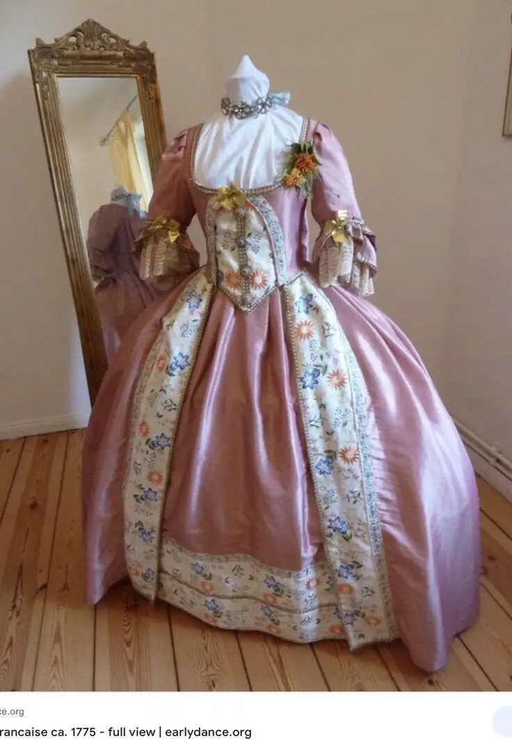 

1760s-1770s French Rococo Pink Evening Dress Queen Marie Antoinette Style Pink Court Dress Women Duchess Dress