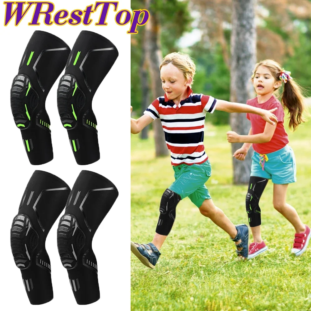 1Pair Kids/Youth Compression Knee Pads Guards Protective Gear for Sport Kneepad, Wrestling, Baseball, Football, Volleyball