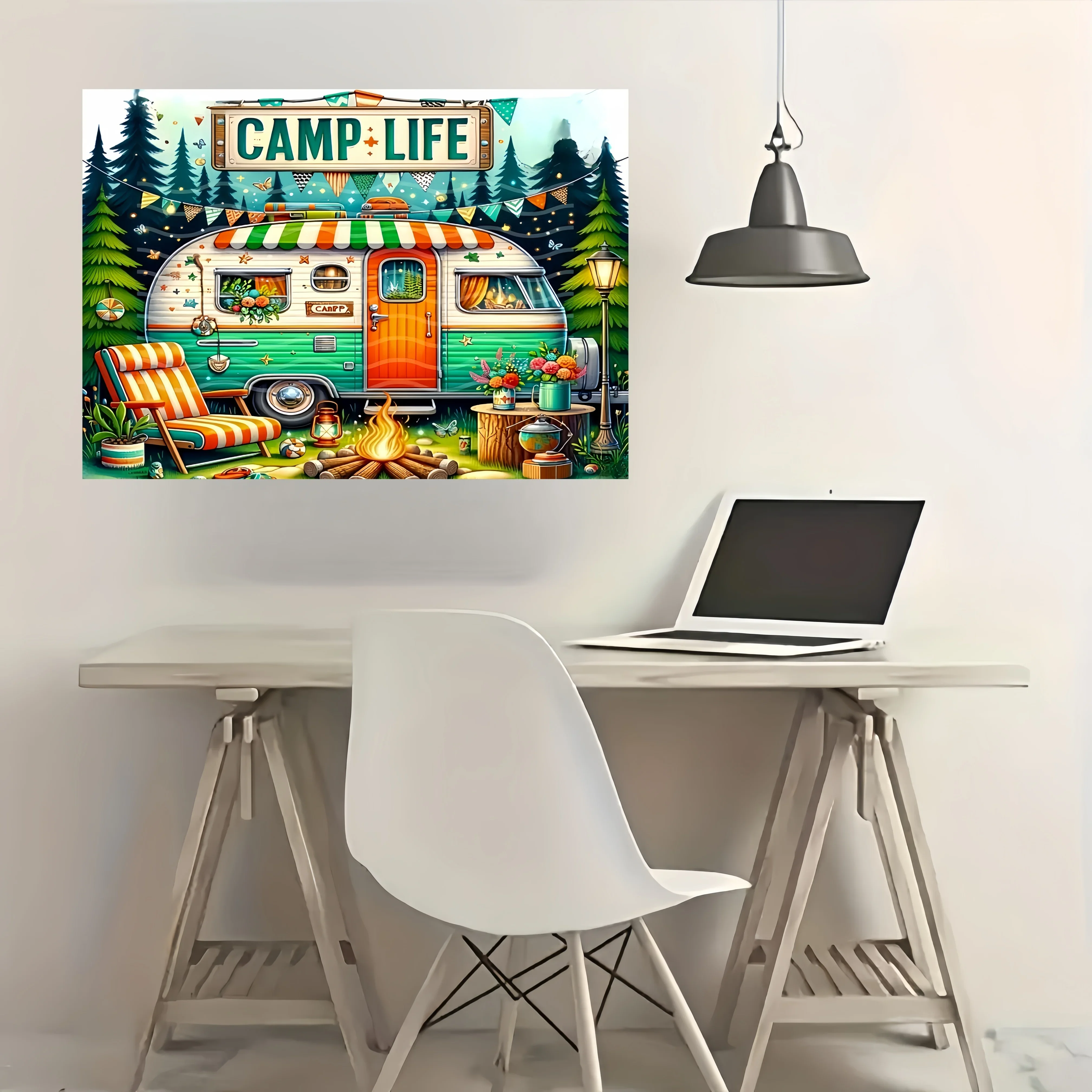 300/500/1000 pçs quebra-cabeça acampamento vida papel quebra-cabeça natureza tema presente para adultos família atividade jogo sala escritório decoração da parede