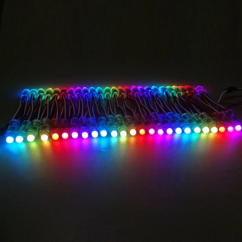 1000pcs/Pack DC12V WS2811 2811 IC 12mm RGB Led Module String Waterproof Digital Full Color IP68 LED Pixel Light 12v pixel string