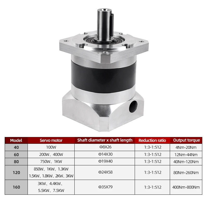 High precision 60mm Zdf planetary gearbox spur gear 8arcmin gear ratio 40:1 for Nema23 24 stepper motor/400 watt servo motor