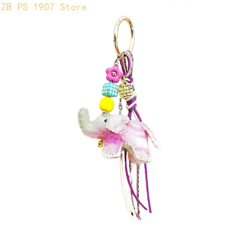Artisanal Nepalese Felt Elephant Pendant Measuring 22cm For Bag Purse Accessory 55KA