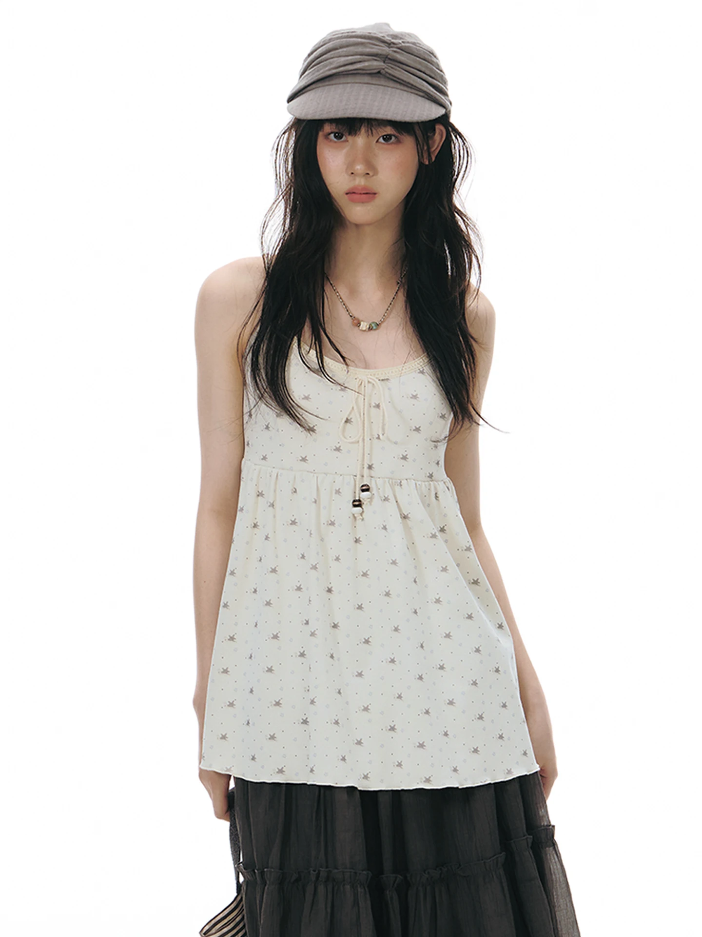 NAPSNAPS Original Summer Snail Print Knitted Vest Women's Sleeveless Top Sweet Cotton Loose Fit Fashion Outerwear