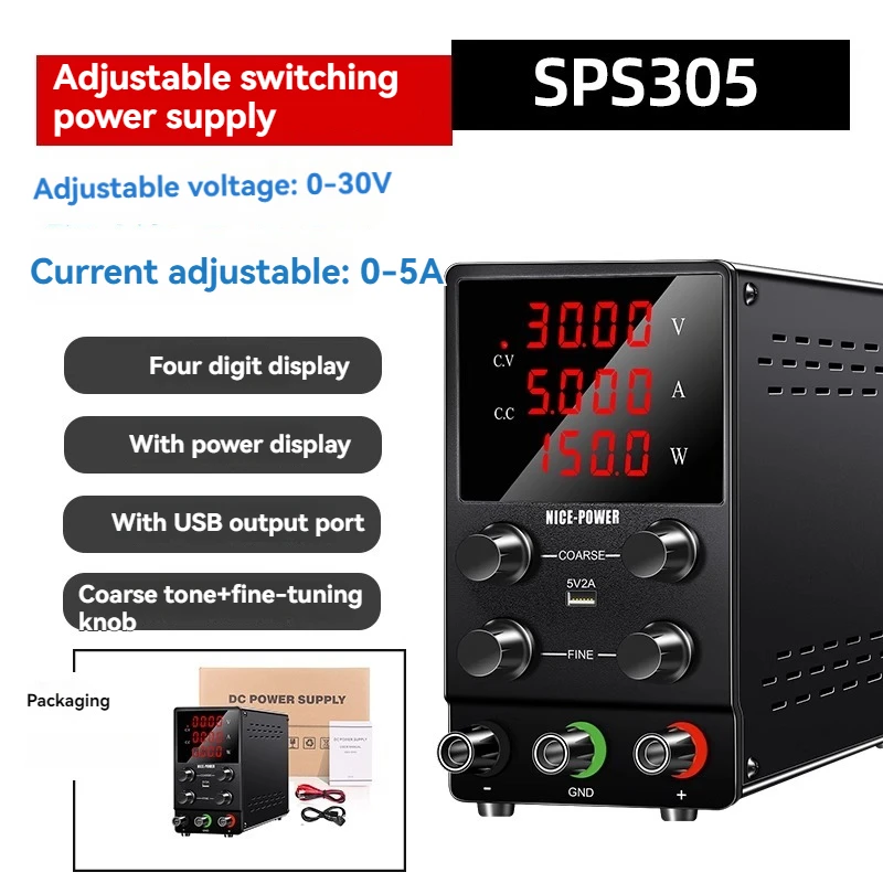 

Adjustable DC Power Supply 30V 10A 300W 30V 5A Laboratory Bench Power-Supplies Voltage Regulator 220V 110V Digit Display