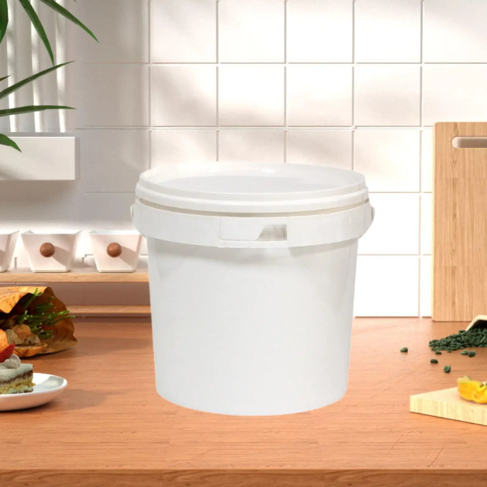 

Food Grade PP Bucket 13 L with Airtight Lid Accessories Multifunctional 26x29.5cm for Outdoors Lovers Milk Tea Bucket White Pail