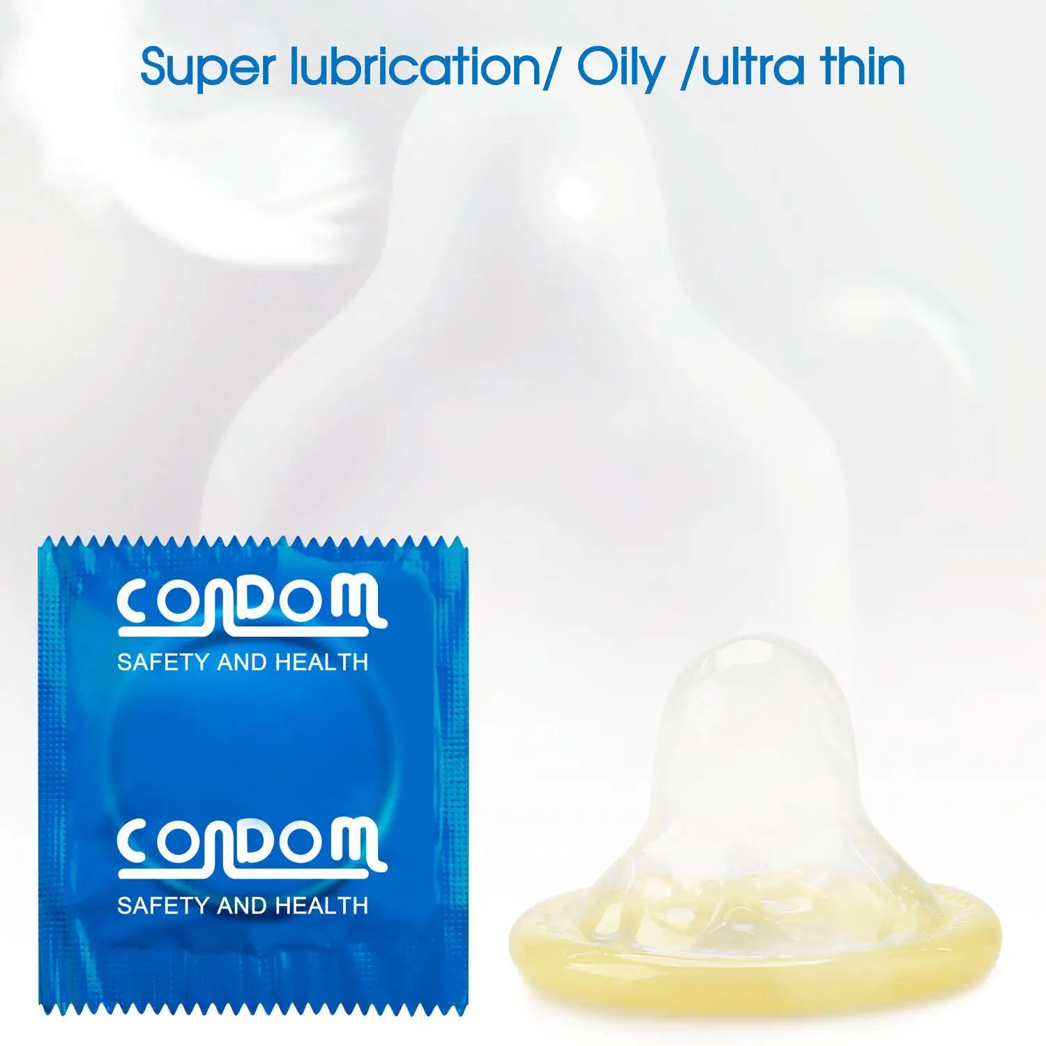 50/100pcs Bulk Ultra Thin Condom 52mm Hyaluronic Acid Lubrication Penis Sleeves Adults Safer Sex Toy Contraception Supplies