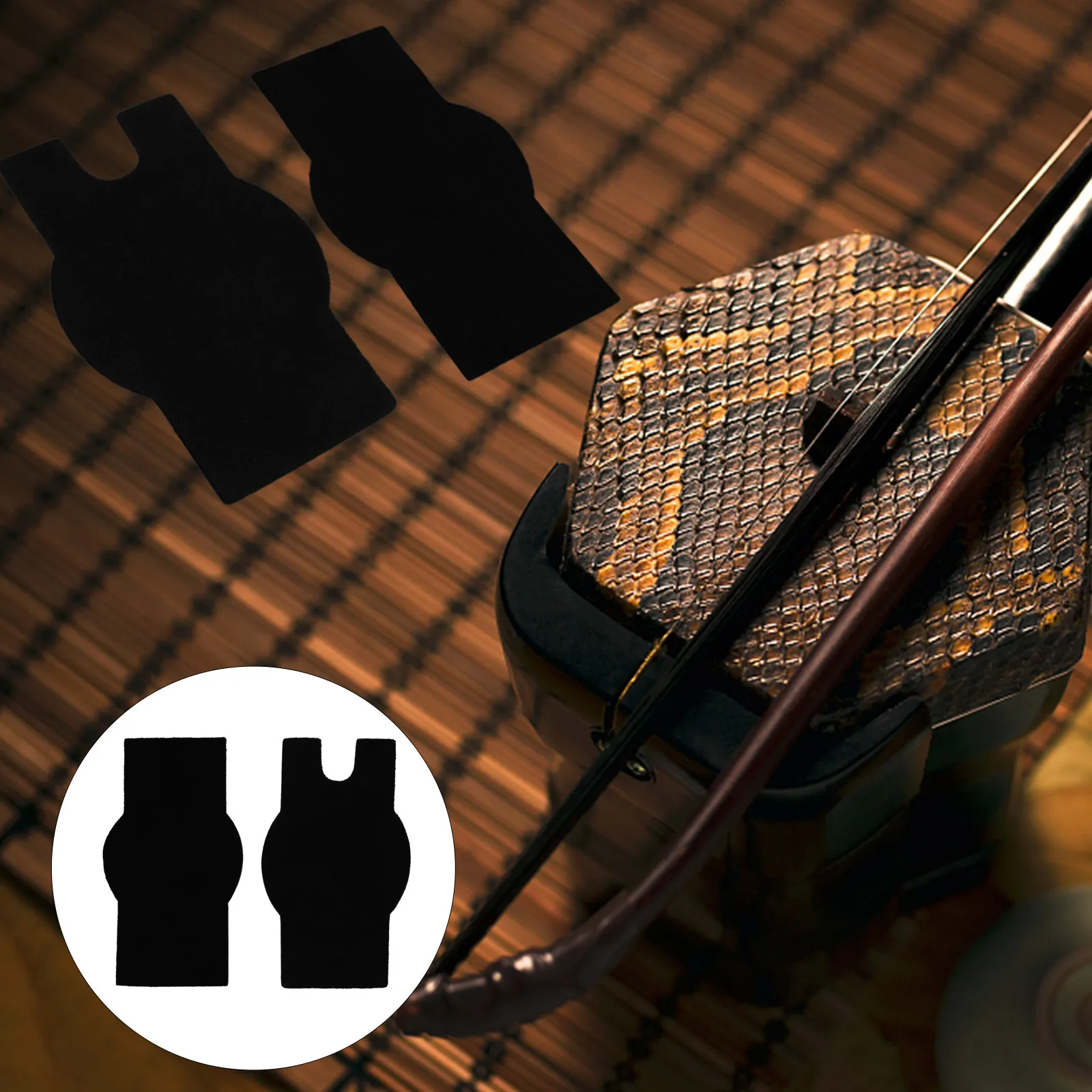 

2 pcs Cowhide Anti-Slip Pad For Erhu Wear-Resistant Non-Slip Mat Musical Instrument Cushion Lightweight Support Accessory For