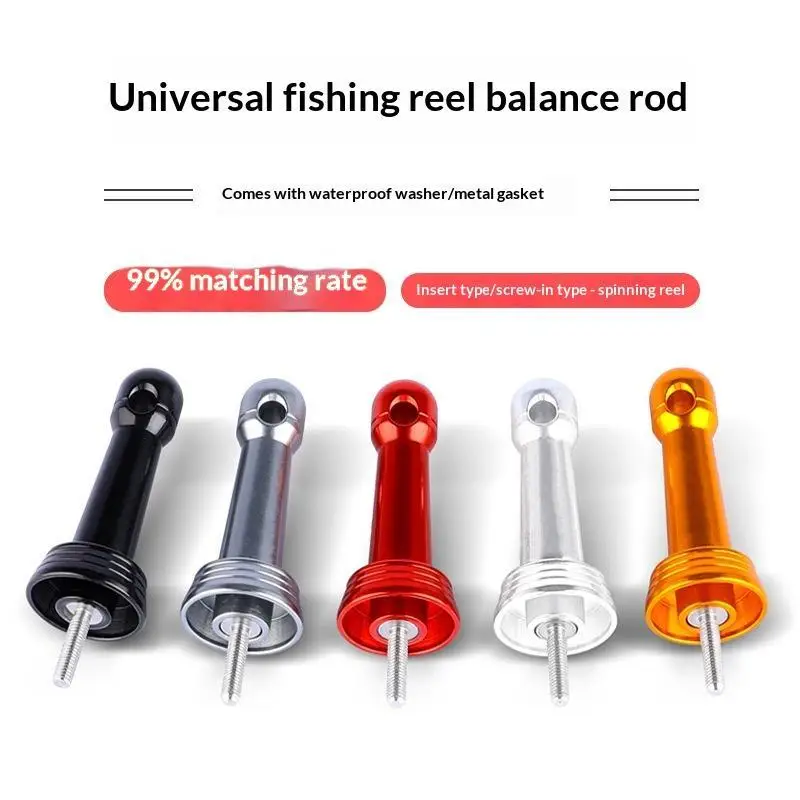Fishing Reel Balancer Aluminum Alloy Counterweight Screw-in Reel Stand with Rubber Gasket Rings for Spinning Baitcasting Reel