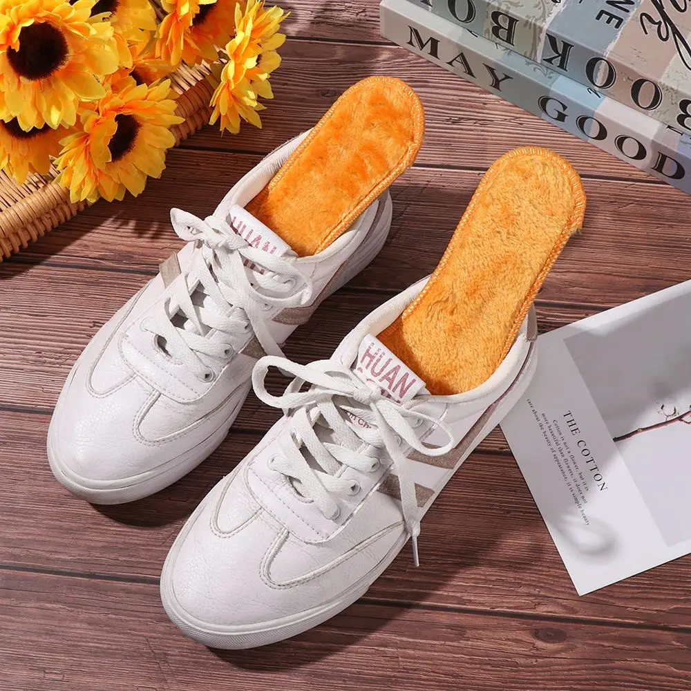 1 Pair Winter Unisex Thick Warm Wool Felt Insoles Plush Breathable  Shoes Pad Fluffy Fleece Replacement Insoles for Shoes