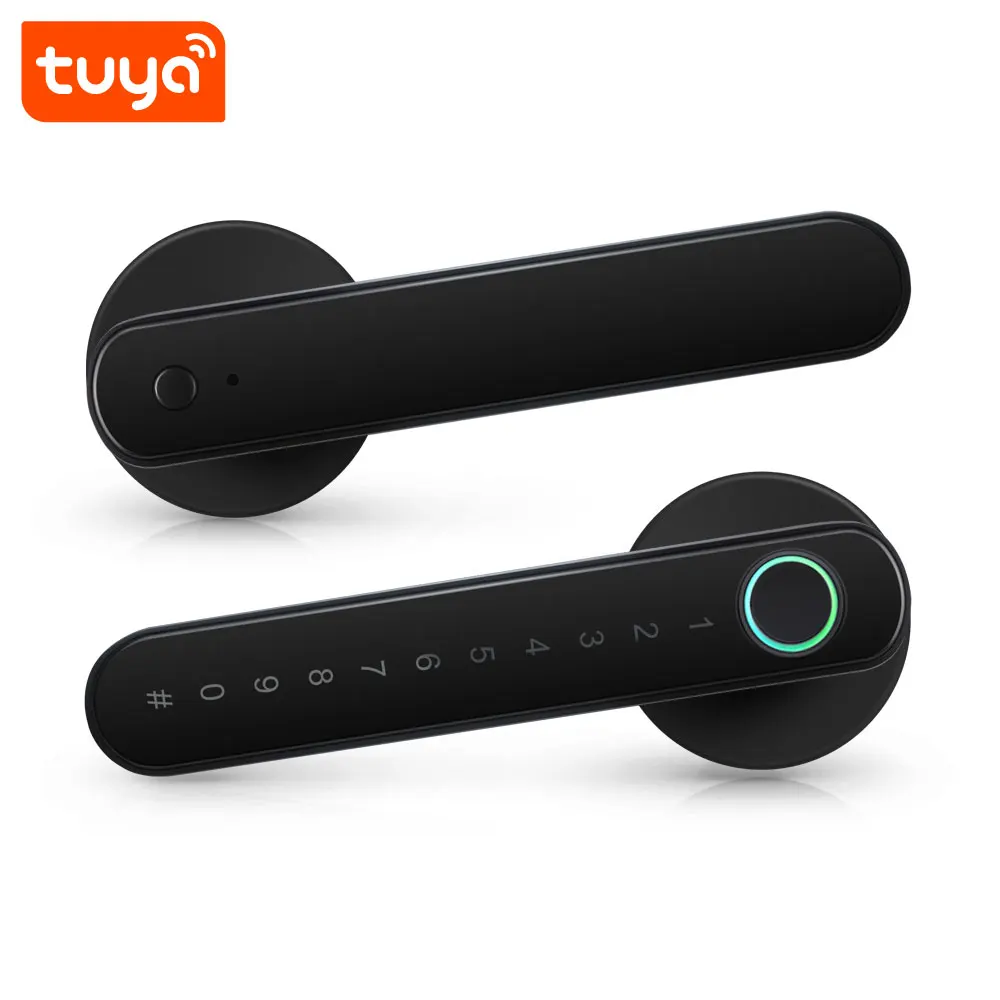 Tuya Smart Door Lock - Fingerprint, Key & Password Unlock, BT Connect, Works with Tuya Smart App, Secure for Home & Office Use