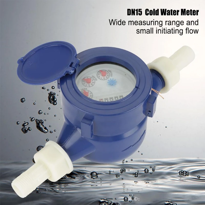 

Cold Water Meter 15mm inch Arbitrary Rotation Function Water Flow Meter with Fittings Garden & Home Usage