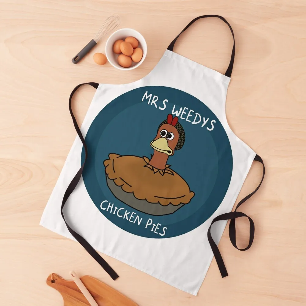 

Mrs weedys chicken pies chicken run Apron waiter men's barbecue Kitchen New 2022 Year Apron