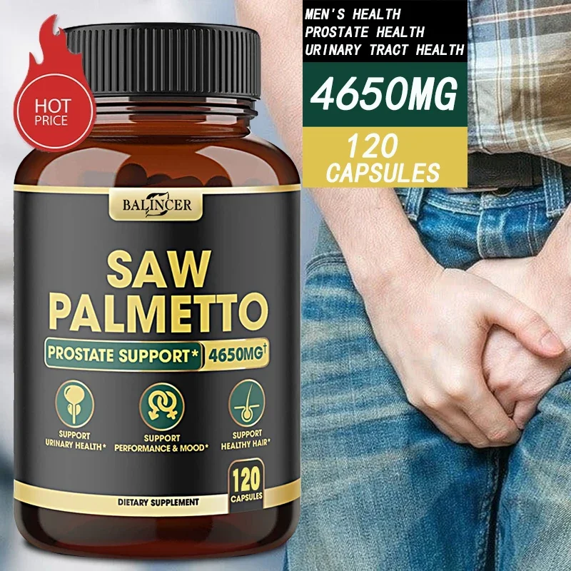 Balicer Saw Palmetto Capsules for Men\'s Prostate Health, Hair Growth, Urinary Tract Health, Non-GMO Gluten-Free