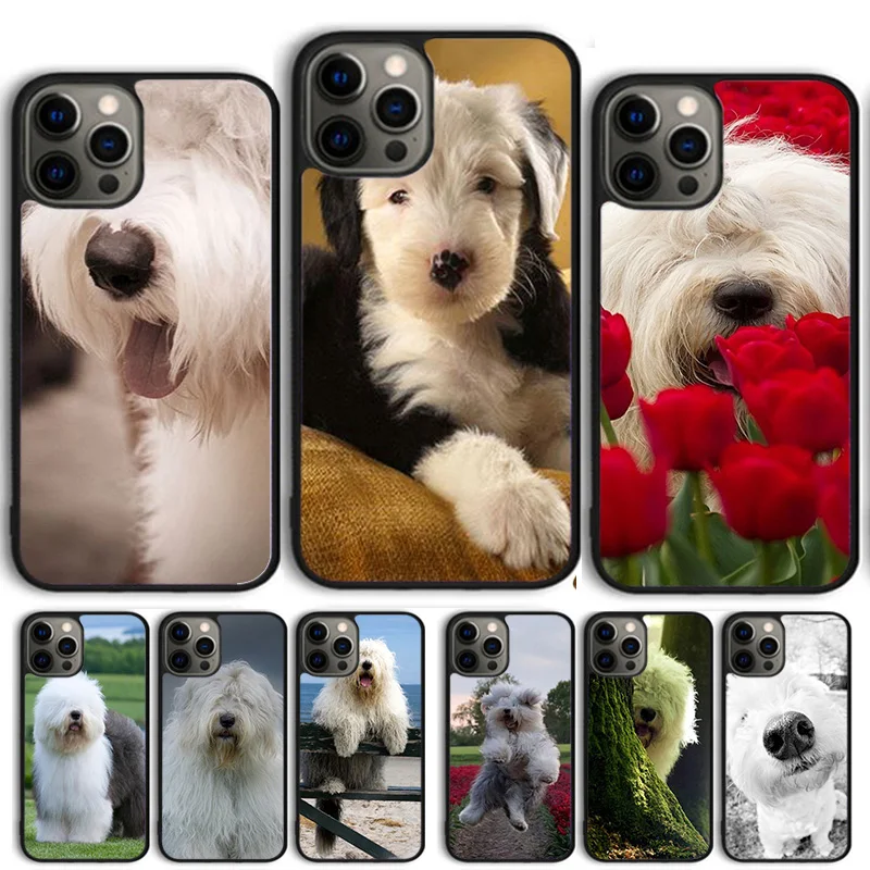 GOLD ENGLISH SHEEPDOG PUPPY Phone Case Cover For iPhone 15 16 14 13 12 Pro Max mini 11 Pro Max XS XR Plus Coque Shell