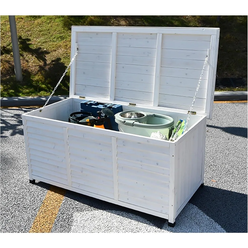 

Outdoor Tool Storage Cabinet, Backyard Storage Organizer, Wooden Garden House, Low Cabinet with Waterproof Roof, Garden Containe