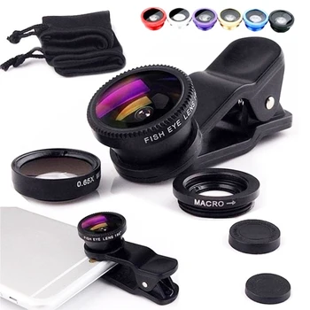 Micro obiettivo per fotocamera grandangolare Fisheye 3in1 pe...