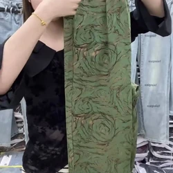 Pantalones informales para mujer, calzas finas y holgadas con estampado, adelgazantes, de nueve puntos, para primavera y verano, novedad de 2024