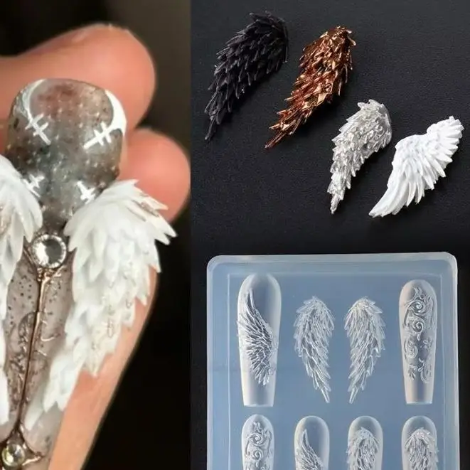 3D Silikon Nagel Form Blume Bogen Schmetterling Nägel Vorlagen Transparente Form DIY Nail art Decor Stempelplatten Maniküre Werkzeuge
