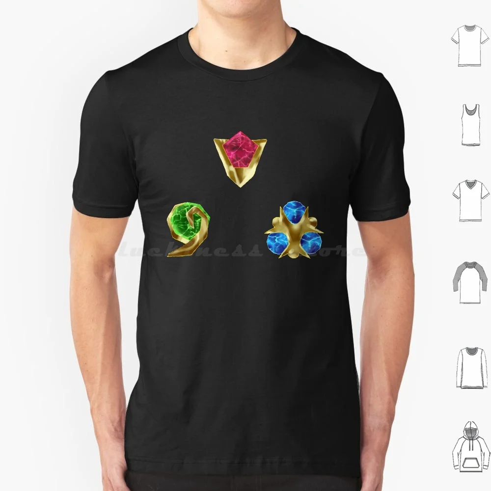 Spiritual Stones N64 T Shirt Cotton Men Women DIY Print N64 Spiritual Stones Ocarina Or Time Link Fire Forest Water Past