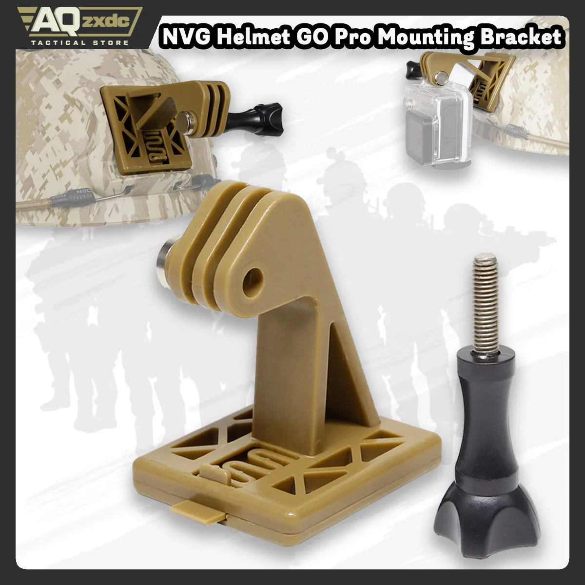 

AQzxdc Tactical NVG Helmet Action Camera Mounting Base Bracket for Excavator ARM Mount NVG Helmet Accessories