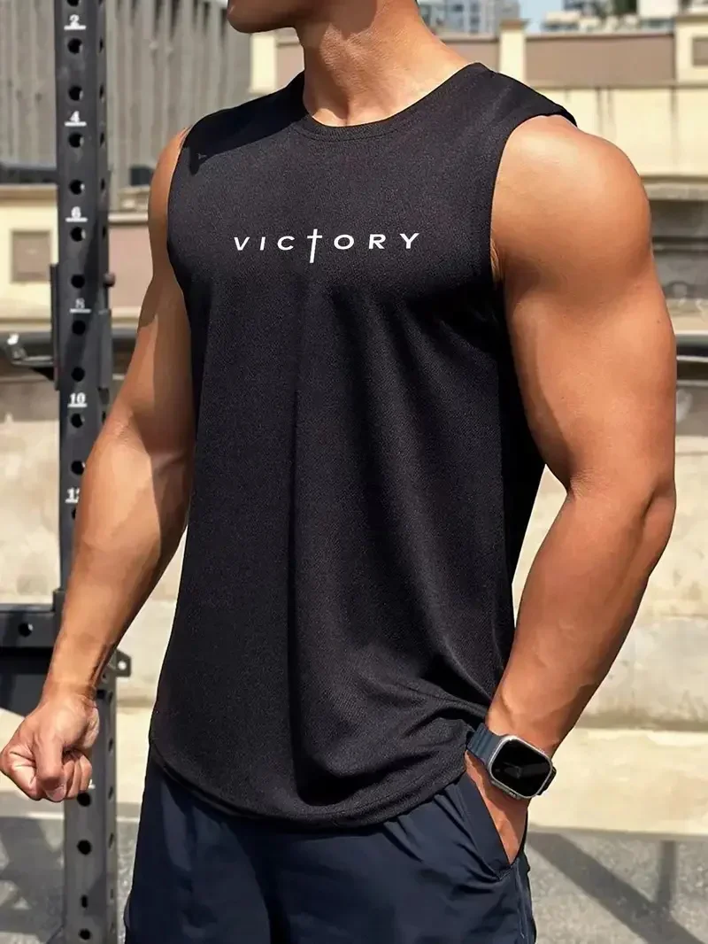 

Outdoor Badminton Tennis Sports Men's Tank Tops Streetwear Sleeveless Shirts Casual Run Fitness Vest Fashion Gym T-shirts