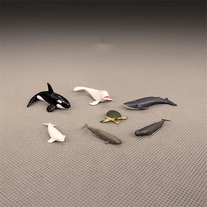 Figuras de acción de animales marinos, minifiguras de epoxi DIY, Azul, Gris, ballena, Sperm, ballena, tiburón, Delfín, Manta, rayos del mundo oceánico