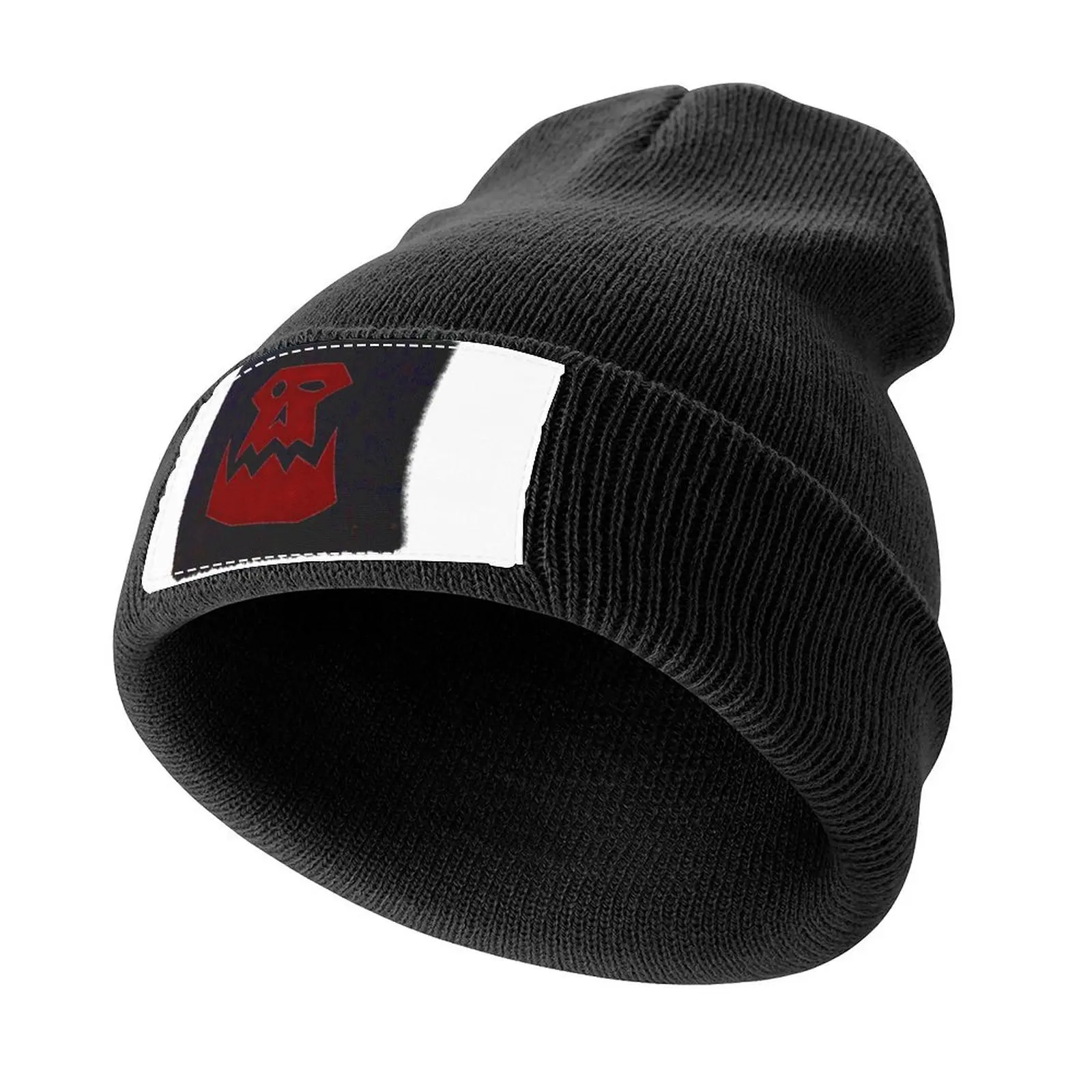 Ork Skull Glyph - Red Knitted Cap fashionable Military Cap Man Gentleman Hat Men Women's