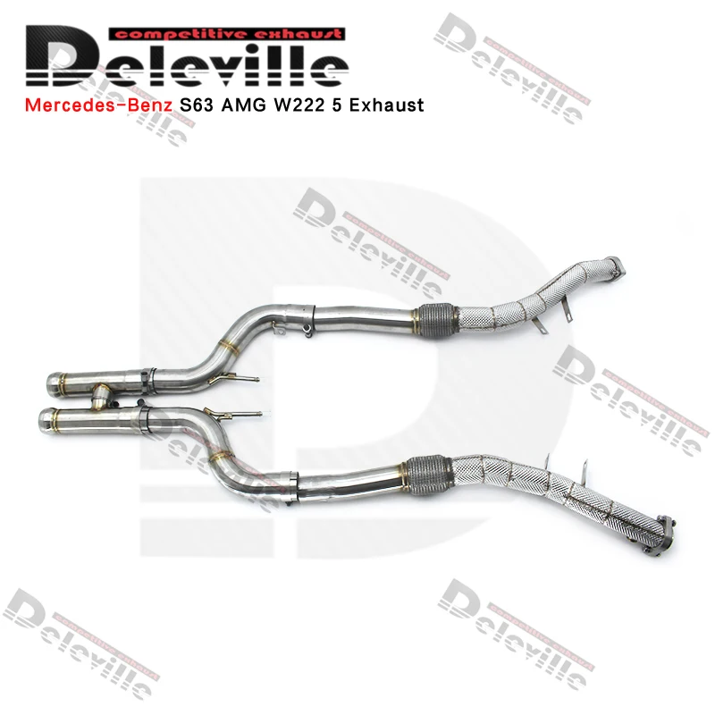 OBM 304 Stainless Steel Exhaust Downpipe For Mercedes-Benz S63 AMG W222 5.5T 2018-2022 Car Exhaust System Factory Direct Sale