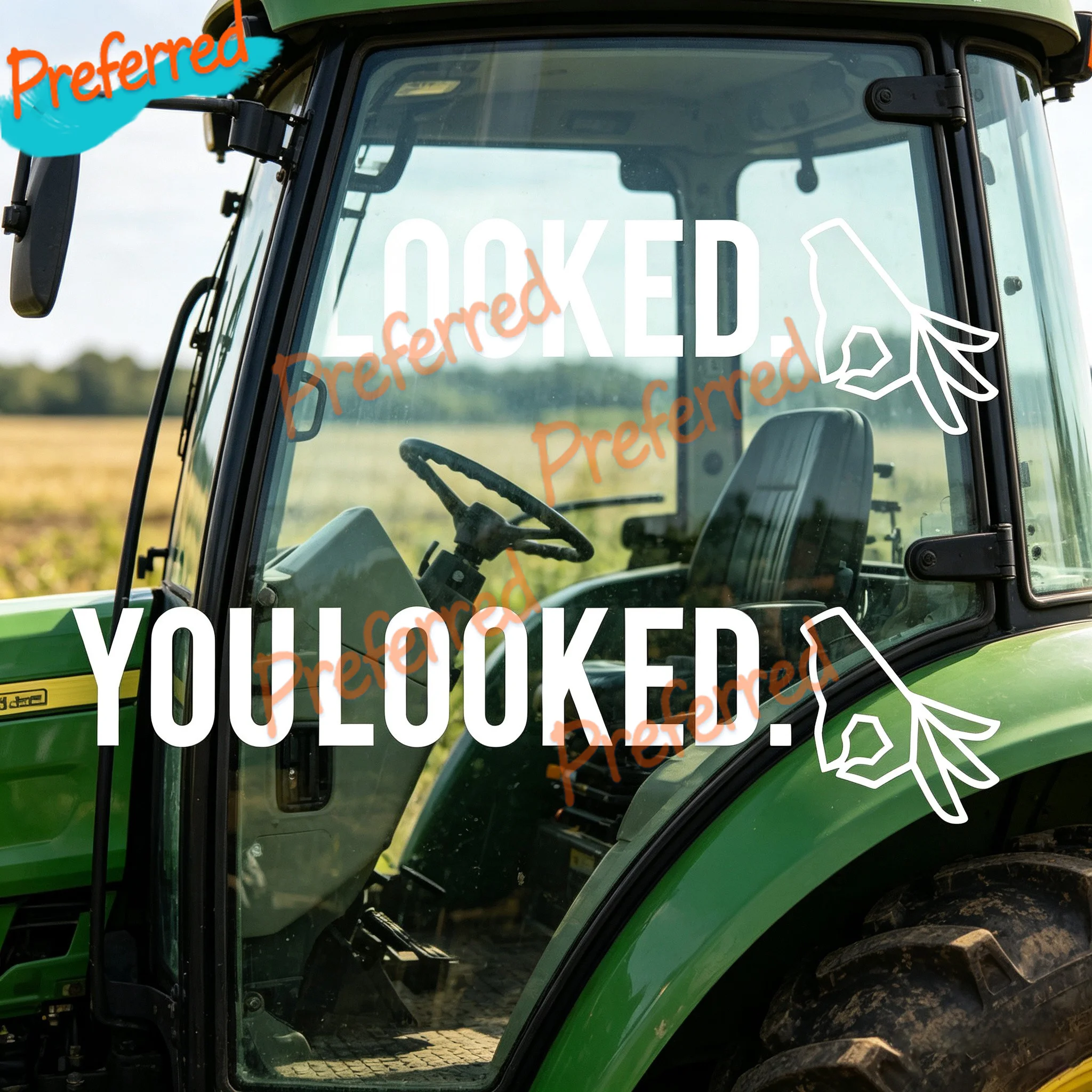 2x Aufkleber You Looked Ok Hand Symbol Funny JDM Lowered Import Tuner Car Truck Decal Sticker - Customizable in Any Sticker Size