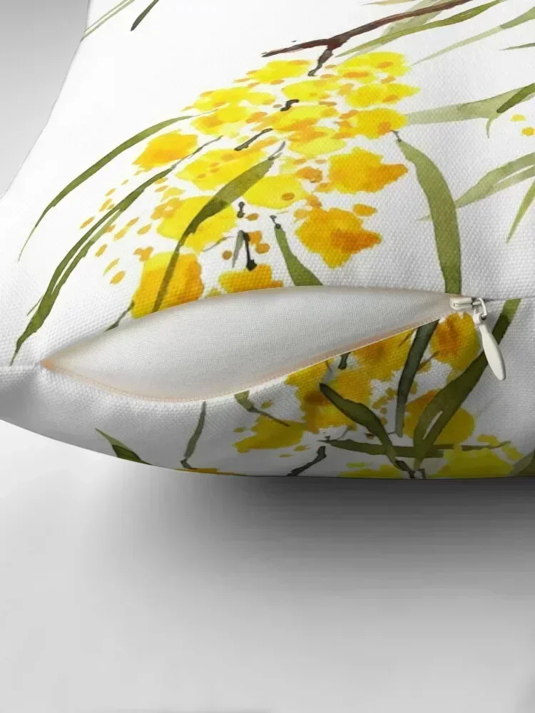 golden wattle flower watercolor Throw Pillow Sofa Covers ornamental pillows for living room pillow