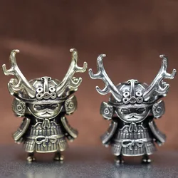 Japanese Pirate Antlers Samurai Brass Paracord Bead Knife Lanyard Charms EDC DIY Bracelets Accessories for Men Keychain Pendants