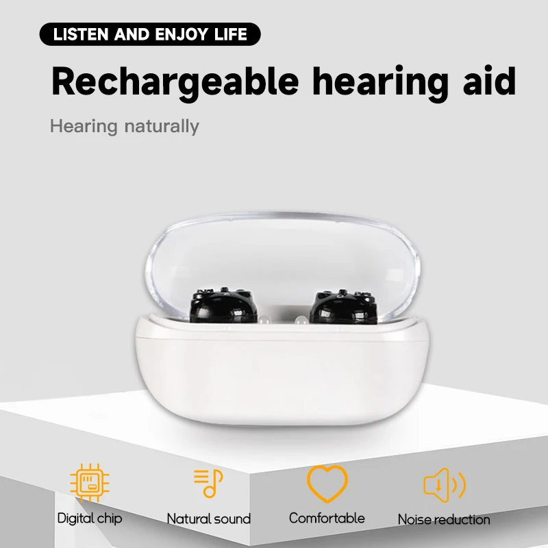 Elderly Rechargeable Type-c Charging with Charging Compartment Hearing Aid Mini Inner Ear Portable Amplifier For Deaf