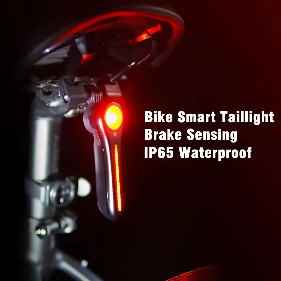 

Велосипедный фонарь IP65 Водонепроницаемый умный задний фонарь для велосипеда Светодиодный USB Перезаряжаемый безопасный задний фонарь Предупреждение для езды на седле Задний фонарь для велосипеда