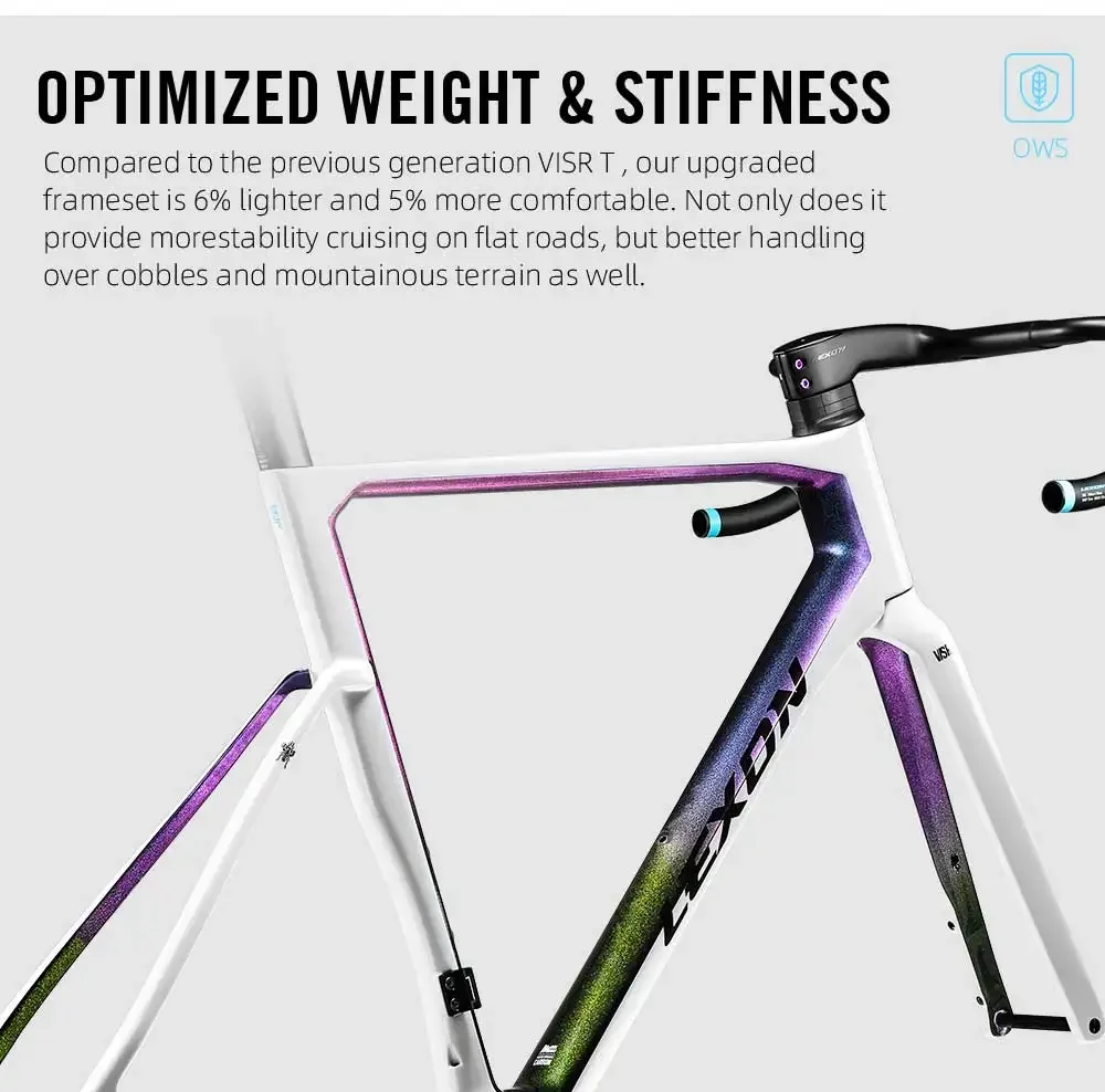 Lexon VISR 2023 カーボンロードバイクフレームセット Lexon VISRT Carbon Frames Road Bike Frame Disc Brake Full Inner