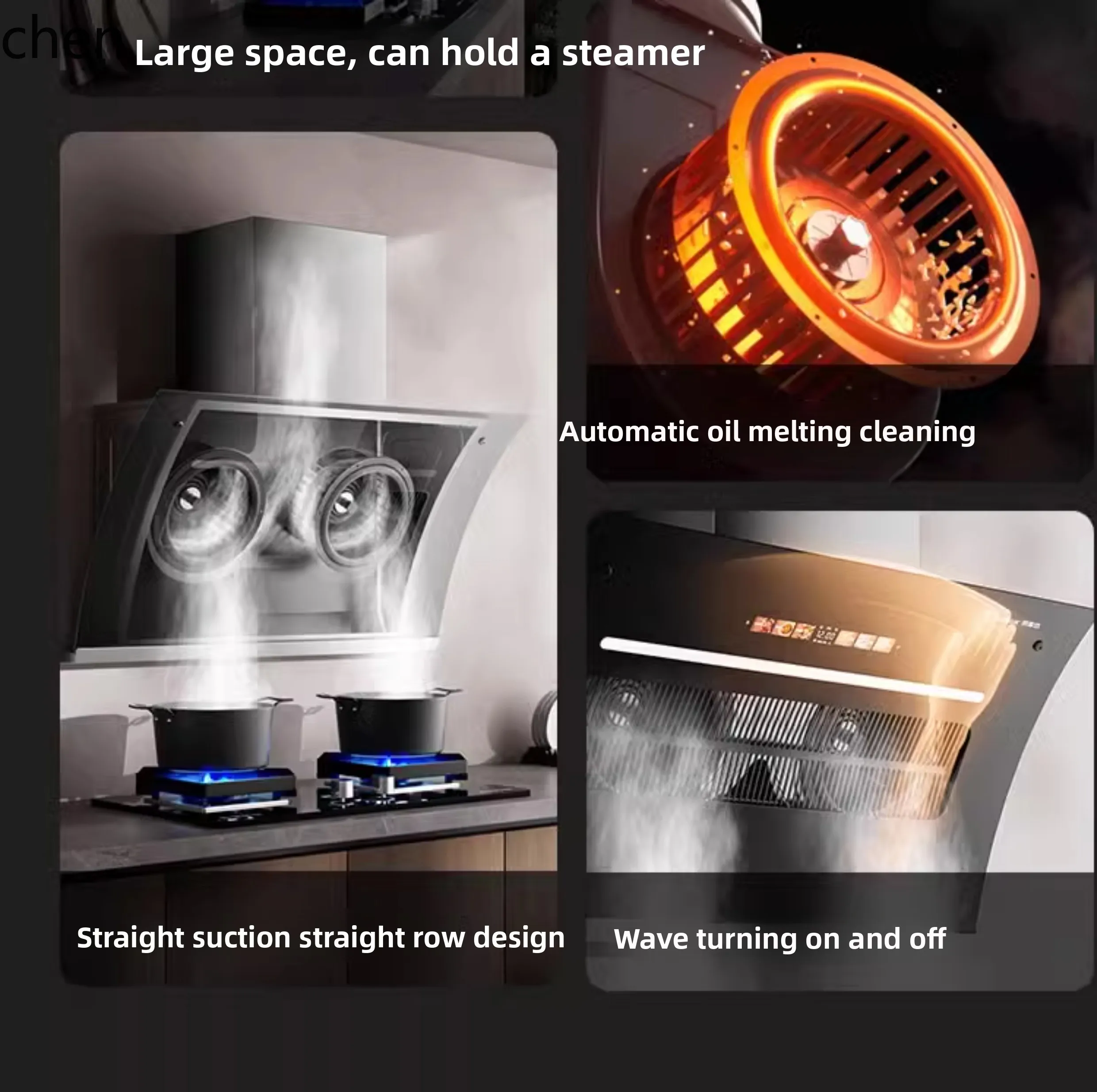 เครื่องดูดควันมอเตอร์คู่ HXL ห้องครัวในครัวเรือนขนาดเล็กเครื่องดูดควันขนาดเล็ก