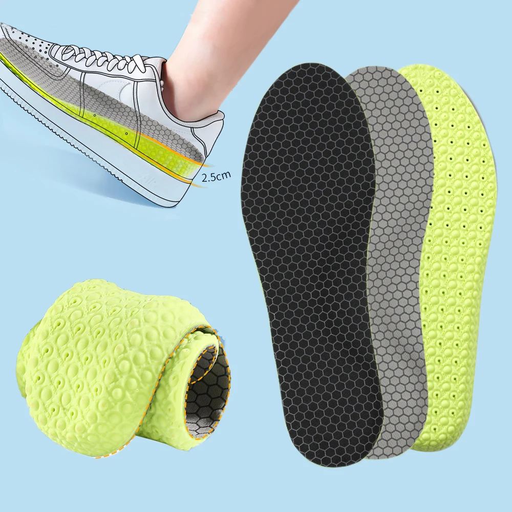 Invisiable Height Increase Insoles for Women Men Heel Lift Wormwood Shoes Sole Pad Breathable Shock Absorption Feet Care Cushion