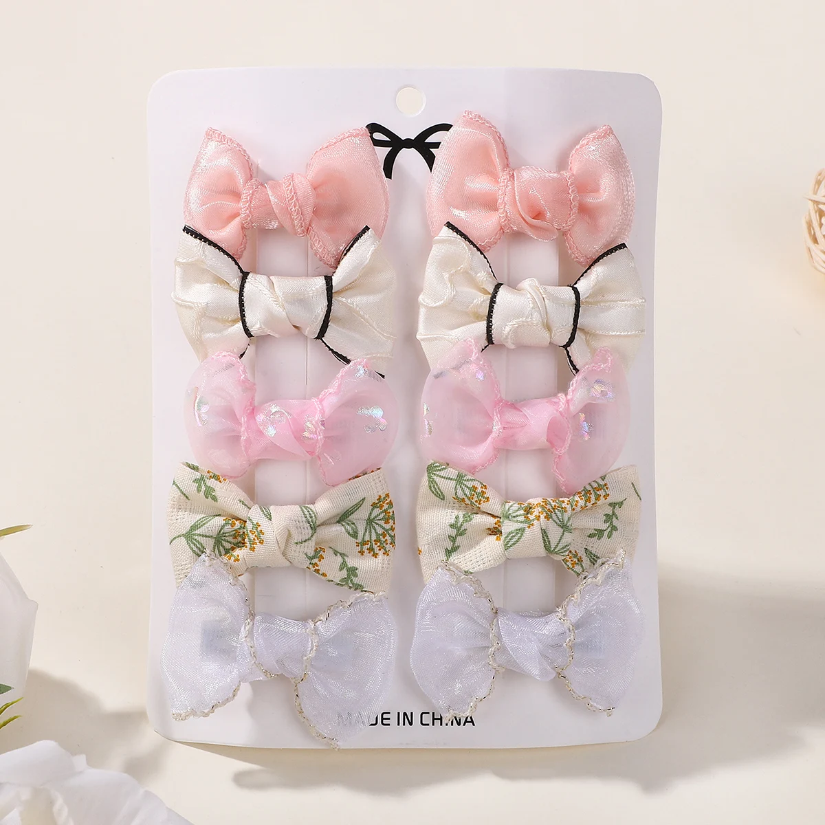 

RIBBON BOWS 10Pcs Exquisite Bow Hair Clip Lace Princess Gauze for Children's Bangs Hair Accessories Barrette Safe Hair Clip Gift