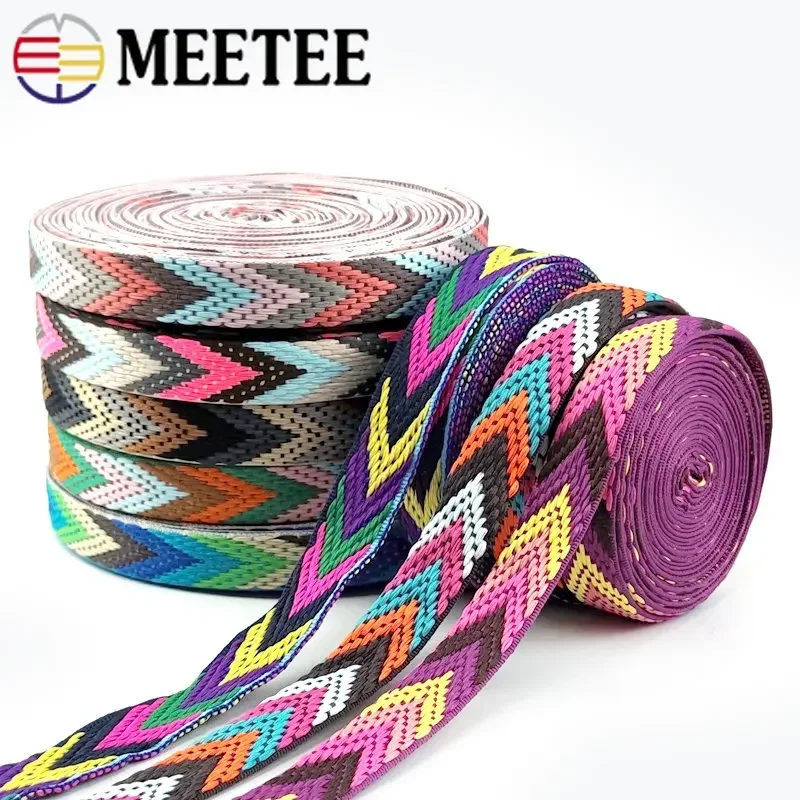 2/4/8M Polyester Jacquard Webbings Tape 22mm Backpack Pet Strap Webbing Label Ribbon Sewing Bias Binding Accessories