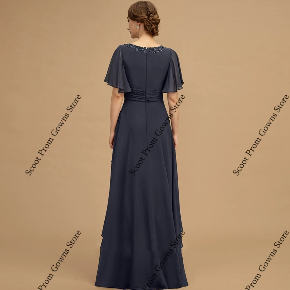 Vestidos grises para madre De novia, vestidos De fiesta De boda De manga corta para mujer, novedad De verano 2021, bata De playa De gasa