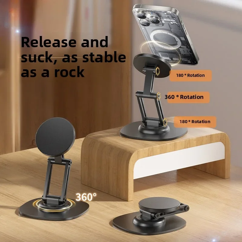 360° Rotation Magnetic Mobile Phone Holder Foldable Desktop Lazy Stand for iPhone16/15/14 Pro Max Multi Angle Adjustable Holder