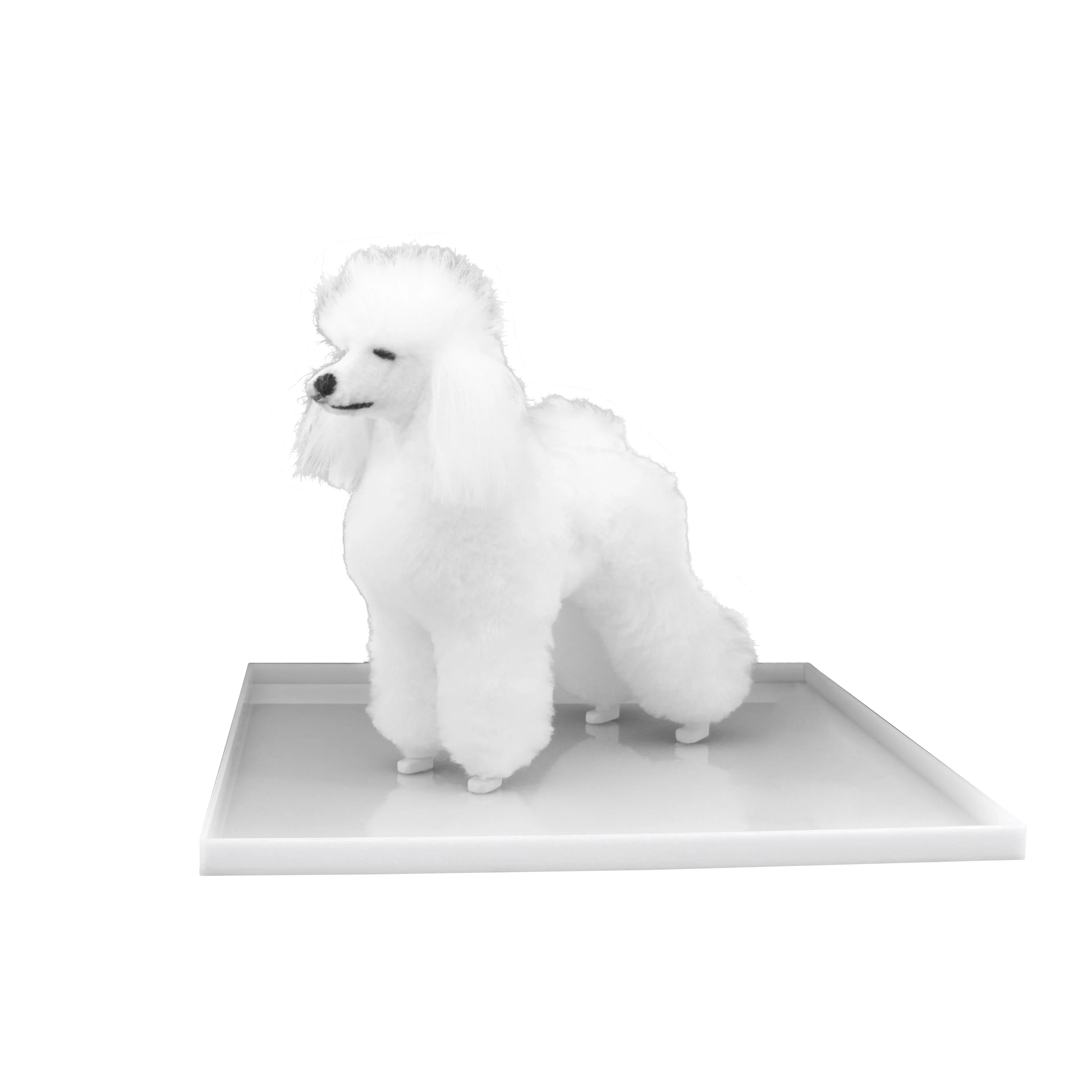 

RMD-12A1 Toy Poodle Long Hair Full Body Coat Replacement Hair for Educational Dog Hair Dog Furs White Fur Wig Model Dog