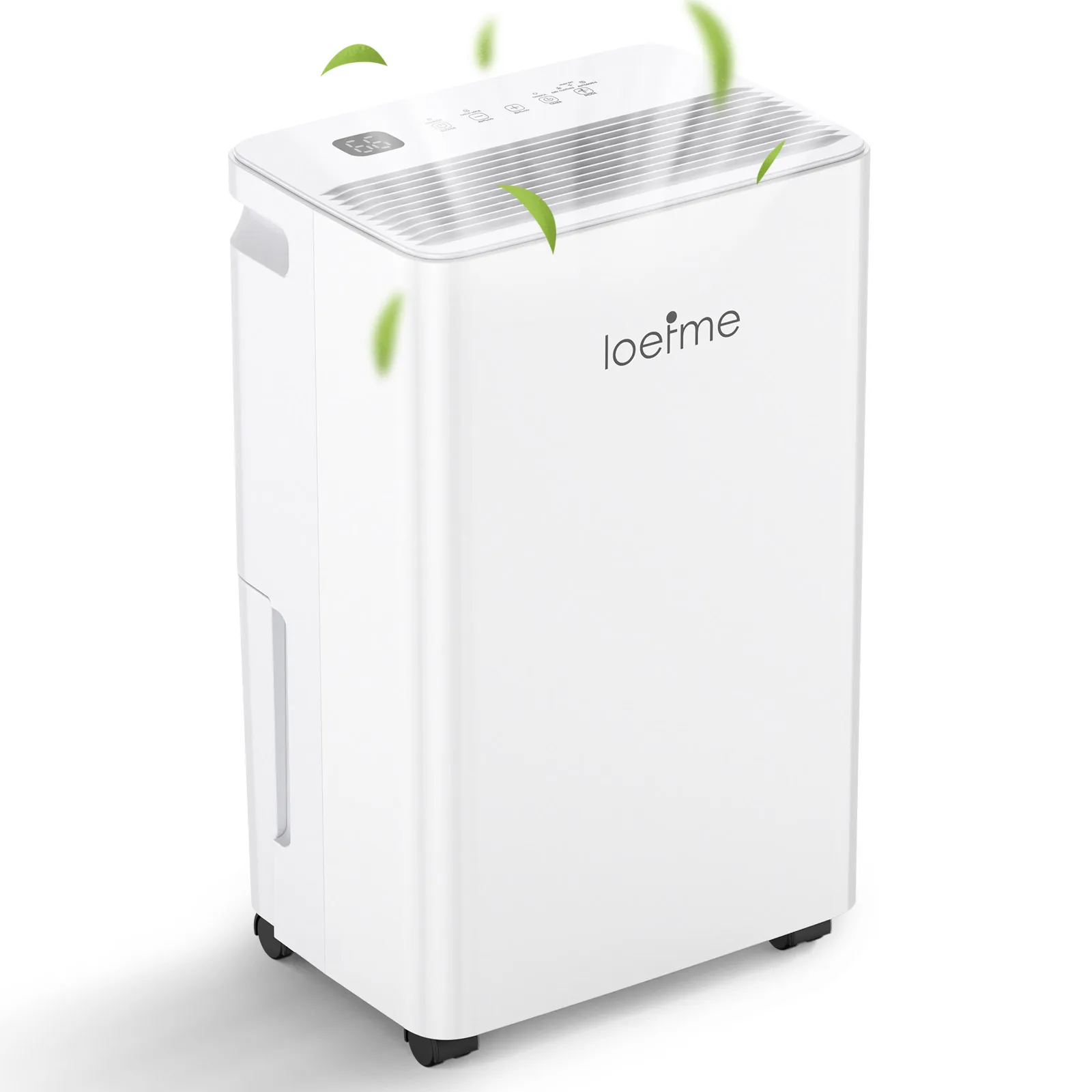 Purificador de aire deshumidificador de compresor eléctrico de 16L/día con humidistato temporizador 24H pantalla LCD portátil con ruedas para humedad del hogar