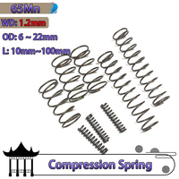 65Mn Wire Diameter 1.2 Mm Compressed Springs Cylidrical Coil Compression Spring Return Strong Spring Release Pressure Spring